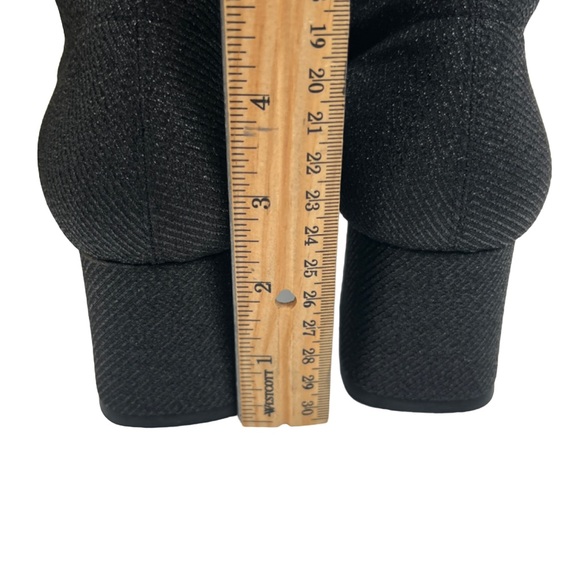 ASKA Made In Italy Gia Stretch Metallic Fabric Ankle Heel Boots 37 (6.5) NIB - Picture 9 of 9